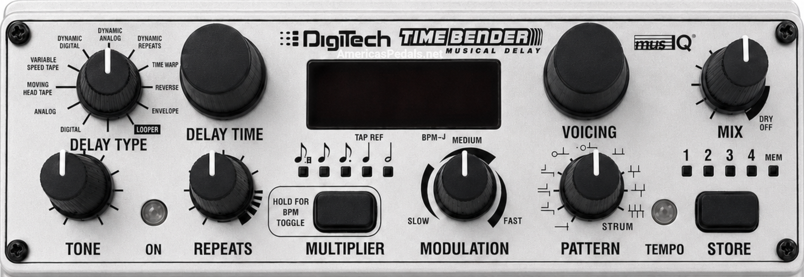 DigiTech TimeBender Musical Delay pedal controls closeup